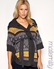 ASOS MATERNITY Fair Isle Belted Poncho