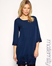 ASOS MATERNITY Floral Cut And Embroidered Hem Shift Dress