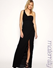 ASOS MATERNITY One Shoulder Chiffon Maxi Dress
