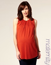 ASOS MATERNITY Pleat Neck Sleeveless Top