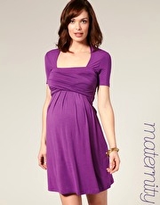 ASOS MATERNITY Short Sleeve Jersey Wrap Bust Dress
