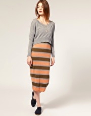 ASOS Midi Stripe Knitted 2-In-1 Dress