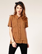 ASOS Oversized Pintuck Hem Shirt