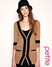 ASOS PETITE Contrast Three Quarter Sleeve Cardigan