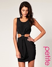 ASOS PETITE Cut Out Popper Dress