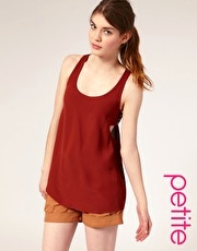 ASOS PETITE Cut Out Side Popper Vest
