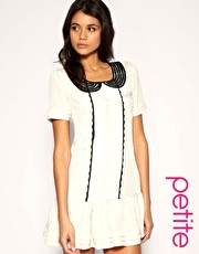 ASOS PETITE Cute Collar Trim Drop Smock Dress