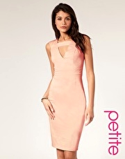 ASOS PETITE Deep V-Bar Neck Pencil Dress