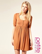 ASOS PETITE Exclusive Button Front Empire Jersey Dress