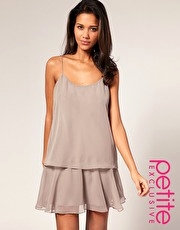 ASOS PETITE Exclusive Chiffon Crop Top Spaghetti Strap Dress