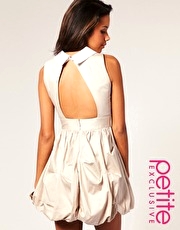 ASOS PETITE Exclusive Cut Out Back Puff Ball Skirt Dress