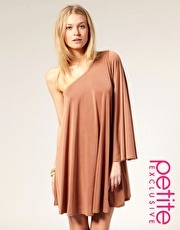 ASOS PETITE Exclusive Drape Sleeve Asymmetric Dress