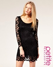 ASOS PETITE Exclusive Lace Fit And Flare Mini Dress