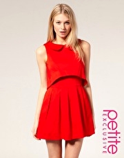 ASOS PETITE Exclusive Peter Pan Collar Open Back Dress