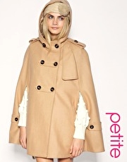 ASOS PETITE Hooded Military Cape