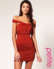 ASOS PETITE Knot Twist Slinky Bodycon Dress