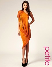 ASOS PETITE One Sleeve Asymmetric Slinky Dress