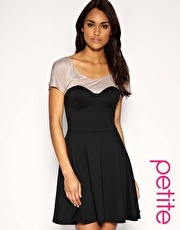 ASOS PETITE Ponti Skirt Bustier T-Shirt Dress