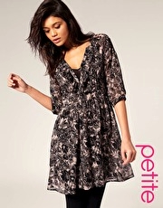 ASOS PETITE Printed Georgette Blouse Dress