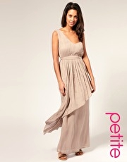 ASOS PETITE Techno Boheme Pleated Maxi Dress