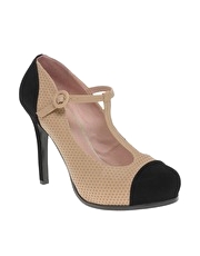 ASOS PIXIE Toe Cap T-Bar Perforated Platform Shoes