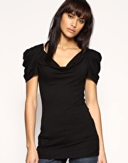 ASOS Pleat Sleeve Stitch Detail Top
