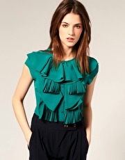 ASOS Pleated Ruffle Blouse