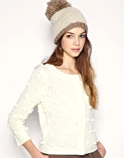 ASOS Pom Pom Cropped Cardigan