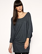 ASOS PREMIUM Angora Mix Knitted Button Back Lounge Dress