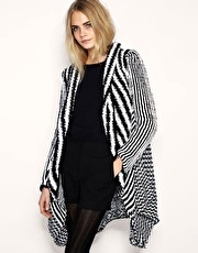 ASOS PREMIUM Mono Stripe Blanket Wrap