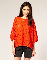 ASOS Premium Oversized Cutwork Top