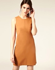 ASOS PREMIUM Tailored Sleeveless Seam Detail Shift Dress