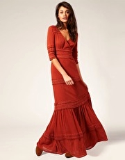 ASOS Premium Vintage Trim Cheesecloth Maxi