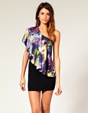ASOS Print One Shoulder 2 in 1 Dress