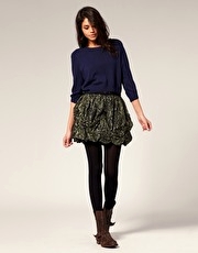 ASOS Printed Bubble Hem Mini Skirt