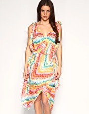 ASOS Printed Tie Top Chiffon Beach Cover Up
