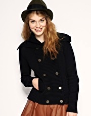 ASOS Ribbed Fold Over Neck Cardigan