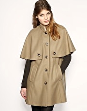 ASOS Ribbed Sleeve Cape Coat