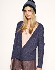 ASOS Ripped Cable Cardigan