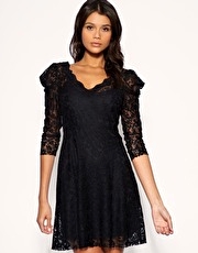 ASOS Scallop Edge Waisted Lace Dress