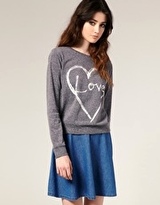 ASOS Scratchy Heart Sweat Top