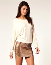 ASOS Sequin Skirt Band T-Shirt Dress