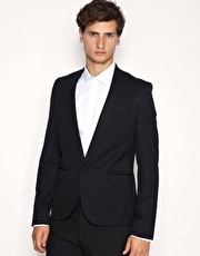 ASOS Shawl Collar Super Skinny Fit Black Jacket