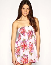 ASOS Shirred Floral Beach Dress