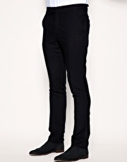 ASOS Slim Fit Tuxedo Black Trousers