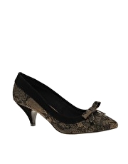 ASOS SOPHIA Lace & Bow Kitten Heel Court Shoe