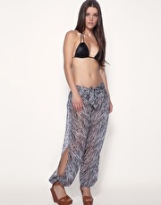 ASOS Split Side Zebra Print Beach Trouser