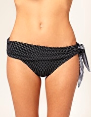 ASOS Spot Bikini Briefs With Wide Tie Detail