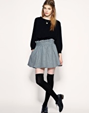 ASOS Spot Paperbag Waist Full Skirt