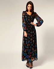 ASOS Star Flower Chiffon Maxi Dress
